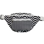 Black White Wave Pattern Wavy Water Seamless Fanny Pack