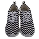 Black White Wave Pattern Wavy Water Seamless Women Athletic Shoes