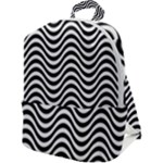 Black White Wave Pattern Wavy Water Seamless Zip Up Backpack