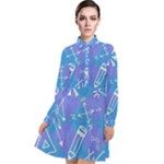 Background Abstract Texture Pattern Long Sleeve Chiffon Shirt Dress