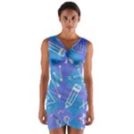 Background Abstract Texture Pattern Wrap Front Bodycon Dress