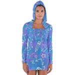 Background Abstract Texture Pattern Long Sleeve Hooded T-shirt