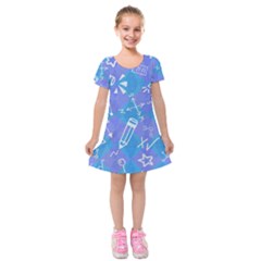 Background Abstract Texture Pattern Kids  Short Sleeve Velvet Dress from ArtsNow.com