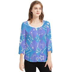 Chiffon Quarter Sleeve Blouse 