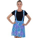 Background Abstract Texture Pattern Velvet Suspender Skater Skirt