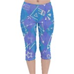 Background Abstract Texture Pattern Velvet Capri Leggings 