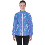 Background Abstract Texture Pattern Women s High Neck Windbreaker