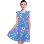 Background Abstract Texture Pattern Tie Up Tunic Dress