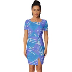 Fitted Knot Split End Bodycon Dress 