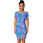 Background Abstract Texture Pattern Fitted Knot Split End Bodycon Dress