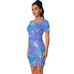 Fitted Knot Split End Bodycon Dress 