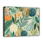 Leaves Pattern Flora Nature Canvas 14  x 11  (Stretched)