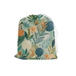 Leaves Pattern Flora Nature Drawstring Pouch (Large)