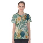 Leaves Pattern Flora Nature Women s Cotton T-Shirt