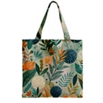 Leaves Pattern Flora Nature Zipper Grocery Tote Bag