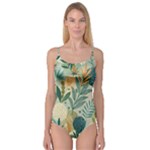 Leaves Pattern Flora Nature Camisole Leotard 