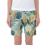 Leaves Pattern Flora Nature Women s Basketball Shorts