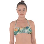 Leaves Pattern Flora Nature Tie Back Bikini Top