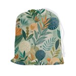 Leaves Pattern Flora Nature Drawstring Pouch (2XL)