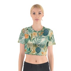 Leaves Pattern Flora Nature Cotton Crop Top from ArtsNow.com