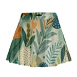 Leaves Pattern Flora Nature Mini Flare Skirt