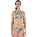 Leaves Pattern Flora Nature Perfectly Cut Out Bikini Set