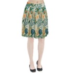 Leaves Pattern Flora Nature Pleated Skirt