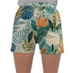 Leaves Pattern Flora Nature Sleepwear Shorts