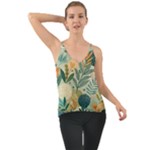 Leaves Pattern Flora Nature Chiffon Cami