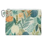 Leaves Pattern Flora Nature Canvas Cosmetic Bag (XL)