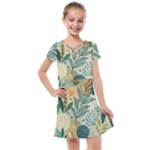 Leaves Pattern Flora Nature Kids  Cross Web Dress