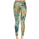 Leaves Pattern Flora Nature Inside Out Leggings