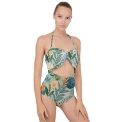 Scallop Top Cut Out Swimsuit 