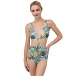 Leaves Pattern Flora Nature Tied Up Two Piece Swimsuit