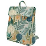 Leaves Pattern Flora Nature Flap Top Backpack