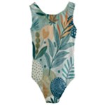 Leaves Pattern Flora Nature Kids  Cut-Out Back One Piece Swimsuit