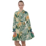 Leaves Pattern Flora Nature All Frills Dress