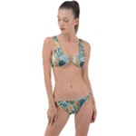 Leaves Pattern Flora Nature Ring Detail Crop Bikini Set