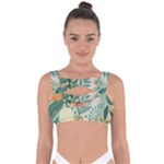 Leaves Pattern Flora Nature Bandaged Up Bikini Top