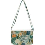 Leaves Pattern Flora Nature Double Gusset Crossbody Bag