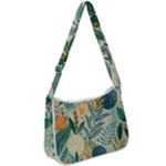 Leaves Pattern Flora Nature Zip Up Shoulder Bag