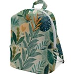 Leaves Pattern Flora Nature Zip Up Backpack