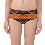 Art Pattern Design Wallpaper Mid-Waist Bikini Bottoms