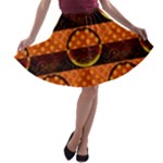 Art Pattern Design Wallpaper A-line Skater Skirt