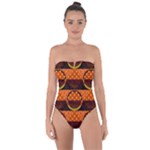 Art Pattern Design Wallpaper Tie Back One Piece Swimsuit