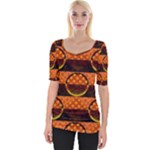 Art Pattern Design Wallpaper Wide Neckline T-Shirt