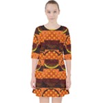 Art Pattern Design Wallpaper Quarter Sleeve Pocket Dress