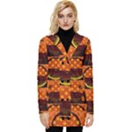 Art Pattern Design Wallpaper Button Up Hooded Coat 