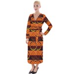 Art Pattern Design Wallpaper Velvet Maxi Wrap Dress