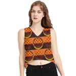 Art Pattern Design Wallpaper V-Neck Cropped Tank Top